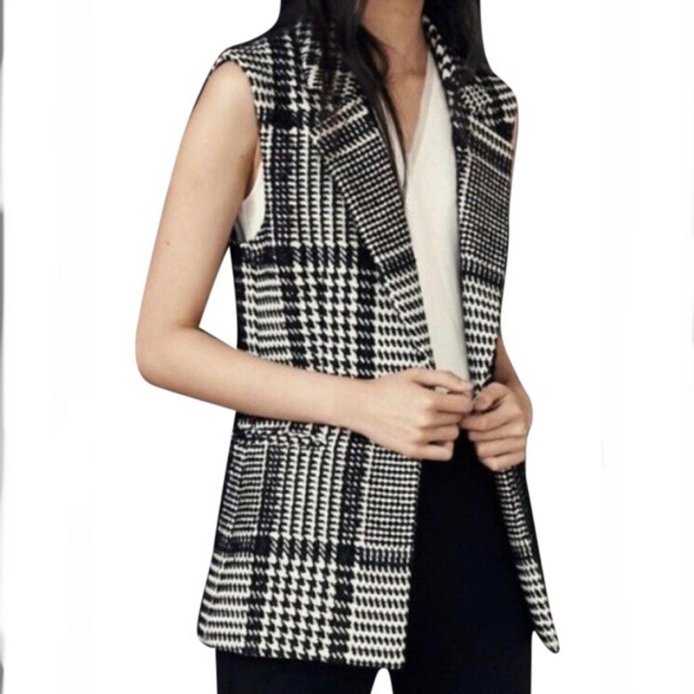 Theory Black & White Vest Jacket